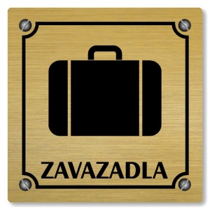 Zavazadla, 80x80mm, zlatá, Kansas
